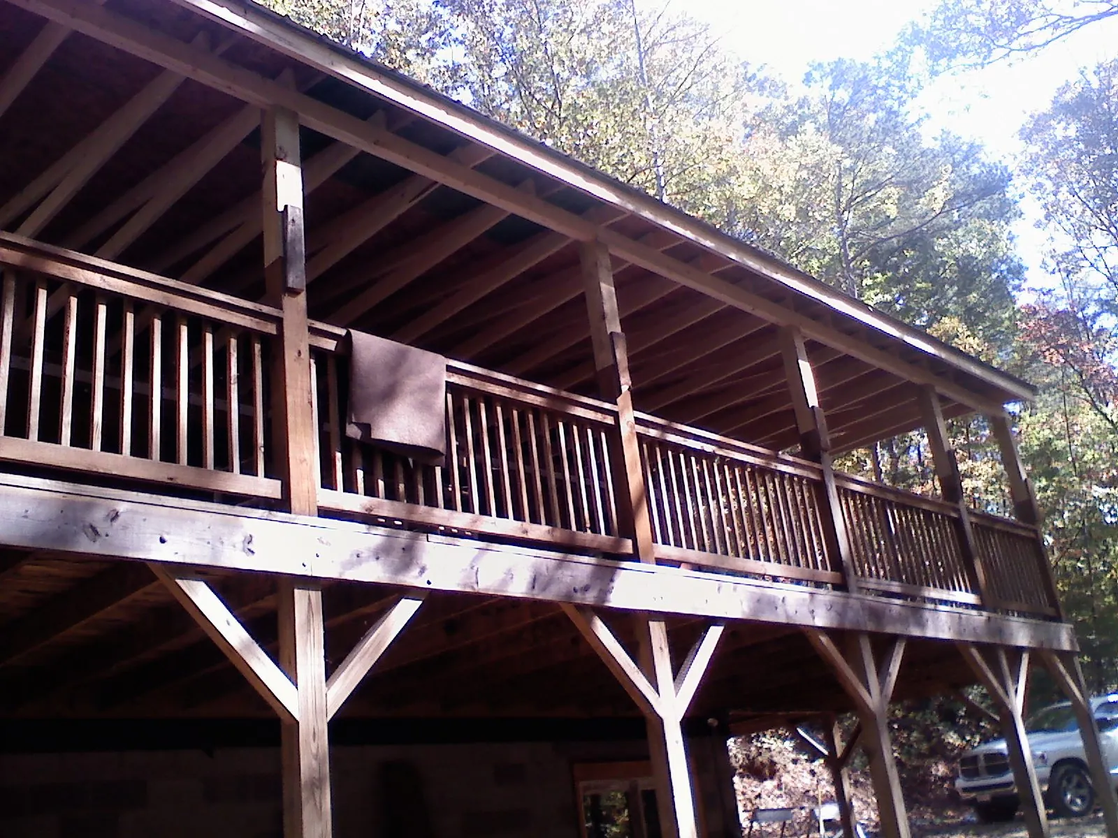 Timber framing under a new elevated porch and deck — Roof Leak Repair in Sayre by Roofing Brothers